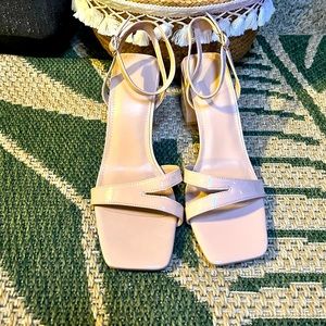 Women’s Nude Pink Patent Open Toe Heels